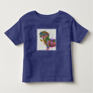 T-shirt Pour Les Tous Petits Dachshund & Lunettes Rainbow Splash