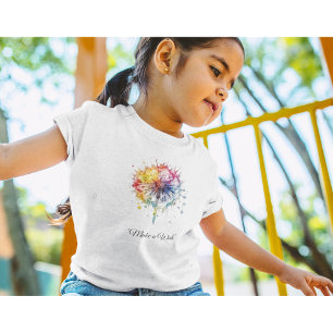 T-shirt Pour Les Tous Petits Dandelion aquarelle dynamique, personnalisé
