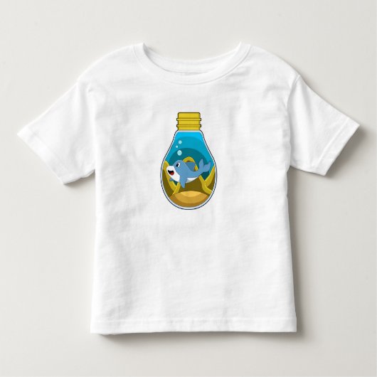 T-shirt Pour Les Tous Petits Dauphin à la natation dans l'aquarium (Devant)