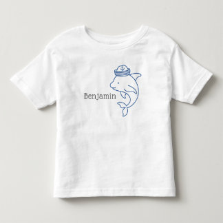 T-shirt Pour Les Tous Petits Dauphin avec chapeau de marin, Personnalisé
