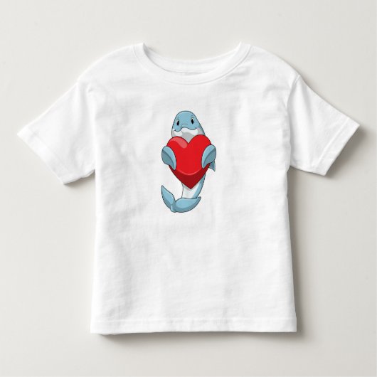 T-shirt Pour Les Tous Petits Dauphin avec coeur (Devant)
