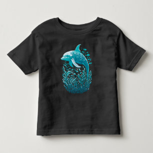 T-shirt Pour Les Tous Petits Dauphin bleu