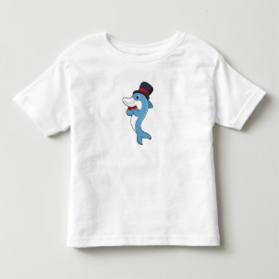 T-shirt Pour Les Tous Petits Dauphin en gentleman avec chapeau