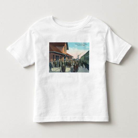 T-shirt Pour Les Tous Petits De-Embarquement de passagers de train (Devant)