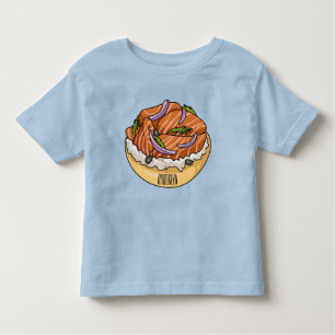 T-shirt Pour Les Tous Petits dessin animé de bagel saumon
