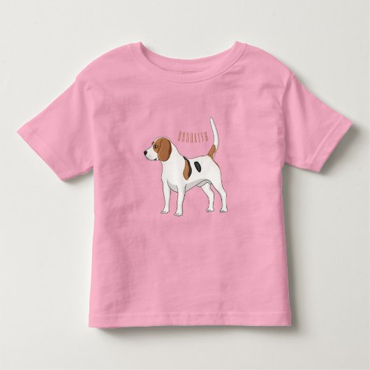 T-shirt Pour Les Tous Petits dessin animé de chien beagle (Devant)