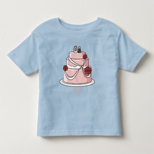 T-shirt Pour Les Tous Petits dessin animé de gâteau mariage (Devant)