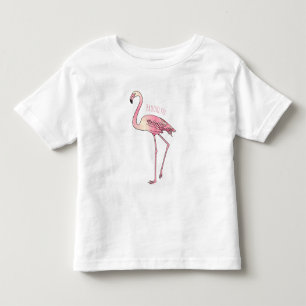 T-shirt Pour Les Tous Petits dessin animé d'oiseau Flamant rose