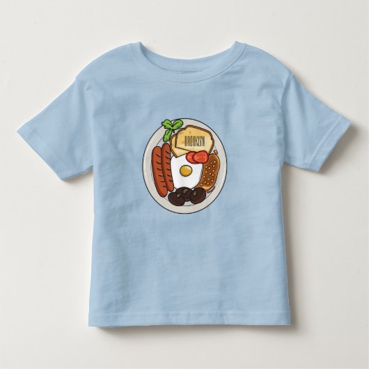 T-shirt Pour Les Tous Petits dessin animé du petit-déjeuner anglais (Devant)