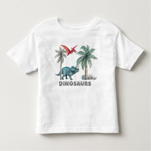 T-shirt Pour Les Tous Petits Deux dinosaures Whimsical dans la Jungle
