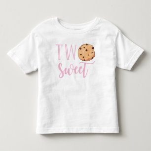 T-shirt Pour Les Tous Petits Deux Douce Anniversaire Cookie Rose