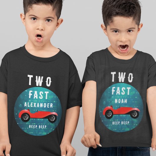T-shirt Pour Les Tous Petits DEUX FAST Classic Red Car