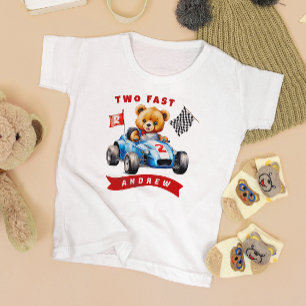 T-shirt Pour Les Tous Petits Deux Fast Race Car 2e Anniversaire