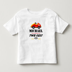 T-shirt Pour Les Tous Petits Deux Fast Race Car deuxième anniversaire