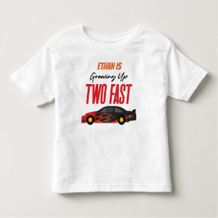 T-shirt Pour Les Tous Petits Deux Fast Red Flame Race Car 2e fête d'anniversair