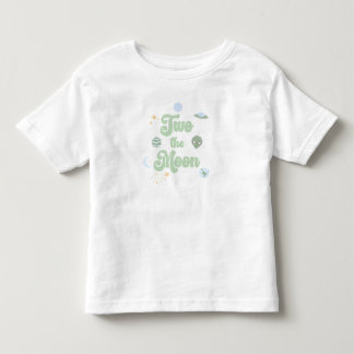 T-shirt Pour Les Tous Petits Deux La Lune Green Space 2e Anniversaire