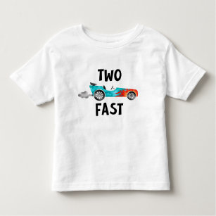 T-shirt Pour Les Tous Petits DEUX voiture de course rapide garçon tournant deux