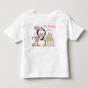 T-shirt Pour Les Tous Petits Deuxième anniversaire de la petite fille manchot m