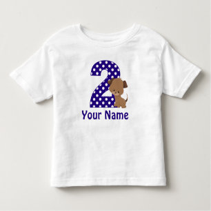T-shirt Pour Les Tous Petits Deuxième chiot de garçon d'anniversaire