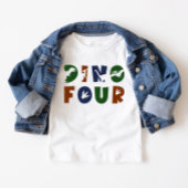 T-shirt Pour Les Tous Petits Dino Four Dinosaur 4e fête d'anniversaire