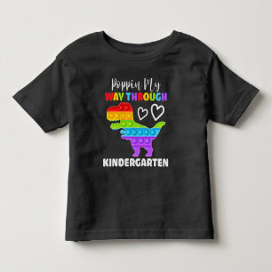 T-shirt Pour Les Tous Petits Dinosaur Poppin My Way Through Kindergarten