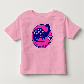 T-shirt Pour Les Tous Petits Dinosaure Belle Filles Roses Claires | Dino
