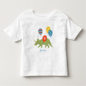 T-shirt Pour Les Tous Petits Dinosaure d'anniversaire Triceratops Nom personnal (Devant)