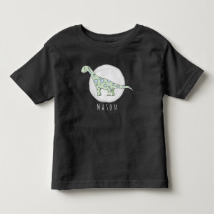 T-shirt Pour Les Tous Petits Dinosaure de chien de bébé personnalisé avec nom