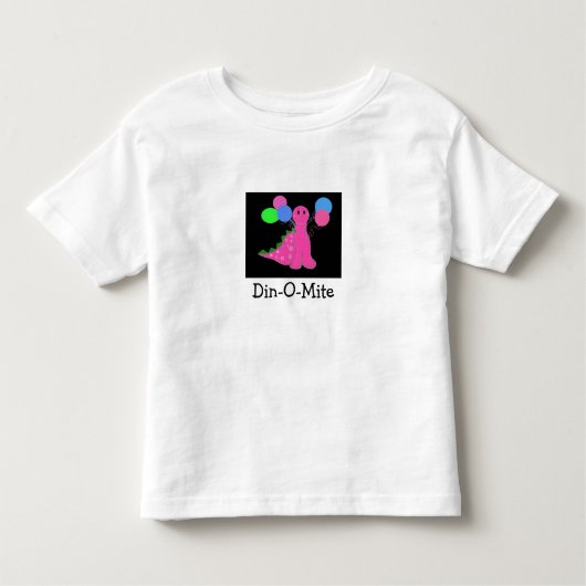 T-shirt Pour Les Tous Petits Dinosaure rose avec ballons (Devant)