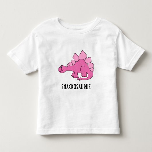 T-shirt Pour Les Tous Petits Dinosaure rose mignon ; Snackosaurus (Devant)
