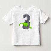 T-shirt Pour Les Tous Petits Dinosaure Vert de trois ans 2 (Devant)