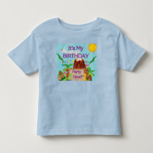 T-shirt Pour Les Tous Petits Dinosuar Volcano Boy Anniversaire