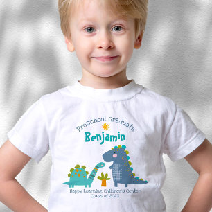 T-shirt Pour Les Tous Petits Diplômé en maternelle Dinosaure mignon nom personn