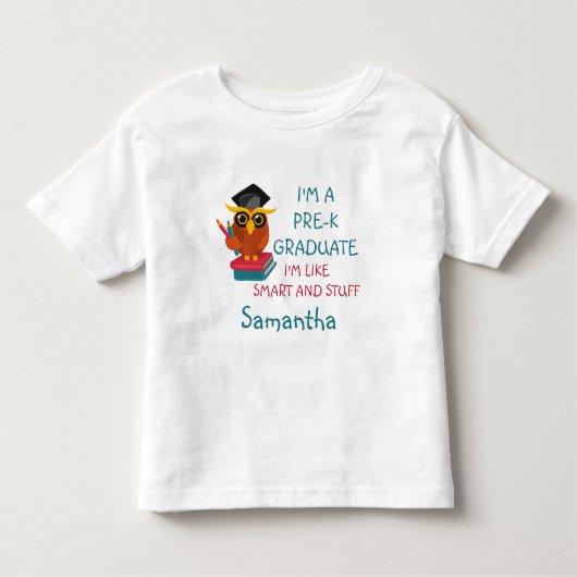 T-shirt Pour Les Tous Petits Diplômé pré-K 2022 sur mesure Chouette (Devant)