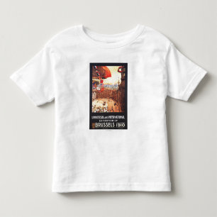 T-shirt Pour Les Tous Petits Dirigeable de Lebaudy avec des drapeaux du monde