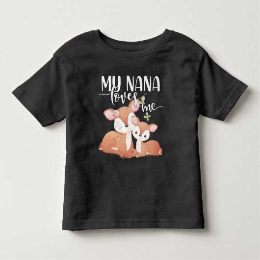T-shirt Pour Les Tous Petits Doe et Fawn My Nana m'aime (Devant)