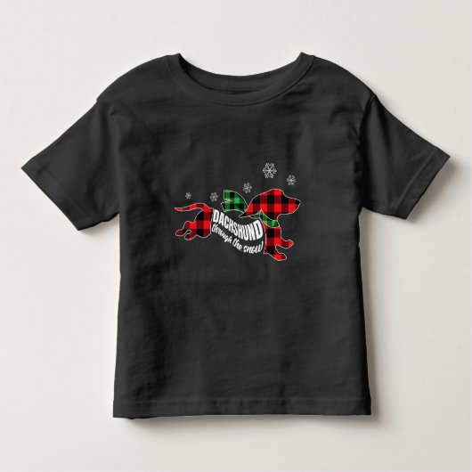 T-shirt Pour Les Tous Petits Dog Plaid Christmas (Devant)
