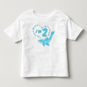 T-shirt Pour Les Tous Petits Dolphin Heart 2e anniversaire