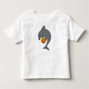 T-shirt Pour Les Tous Petits Dophin comme joueur de basket-ball avec basket-bal