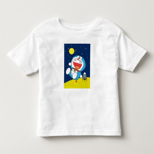 T-shirt Pour Les Tous Petits Doraemon at Space Adventure Design  (Devant)