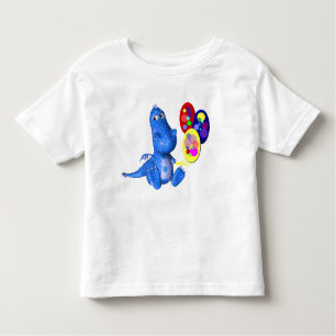 T-shirt Pour Les Tous Petits Dragon Bleu Et Ballons Mignons