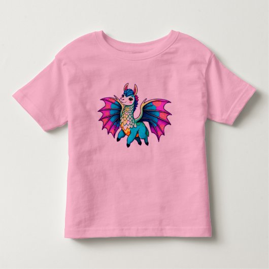 T-shirt Pour Les Tous Petits dragon de lama mignon whimsical (Devant)