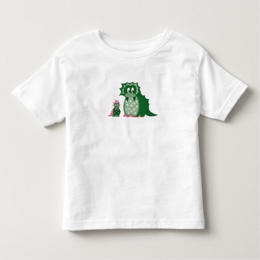 T-shirt Pour Les Tous Petits Dragons verts Cartoon mignon (Devant)