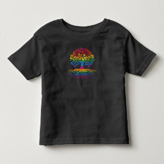 T-shirt Pour Les Tous Petits Drapeau arc-en-ciel LGBT Fierté gay Vie arbre