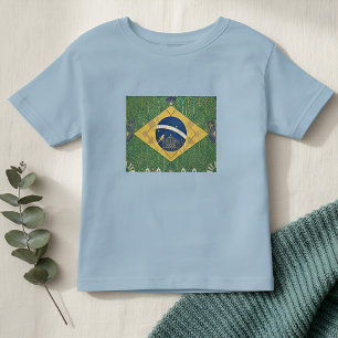 T-shirt Pour Les Tous Petits Drapeau Art Déco du patrimoine Brésil Style de