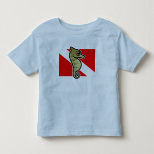 T-shirt Pour Les Tous Petits Drapeau De Plongée De Seahorse