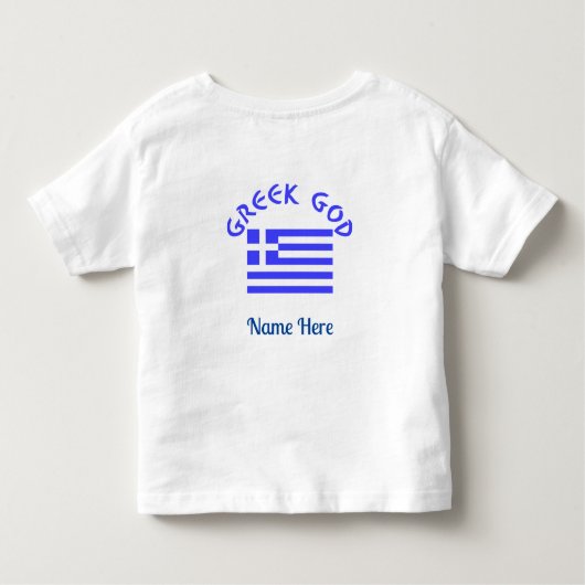 T-shirt Pour Les Tous Petits Drapeau grec Dieu grec Nom personnalisé (Dos)