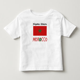 T-shirt Pour Les Tous Petits Drapeau Marocain Personnalisé Nom
