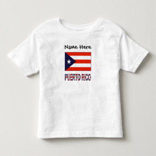 T-shirt Pour Les Tous Petits Drapeau Porto-Ricain Porto Rico Bleu Personnalisat
