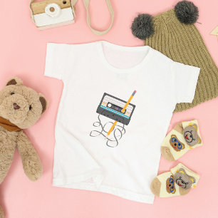 T-shirt Pour Les Tous Petits Drôle 80s Musique Retro Cassette Bande